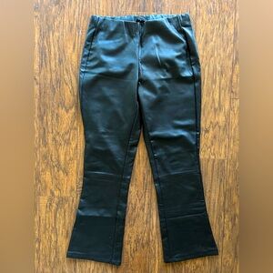 Black Faux Leather ankle cropped pants, Sz 4